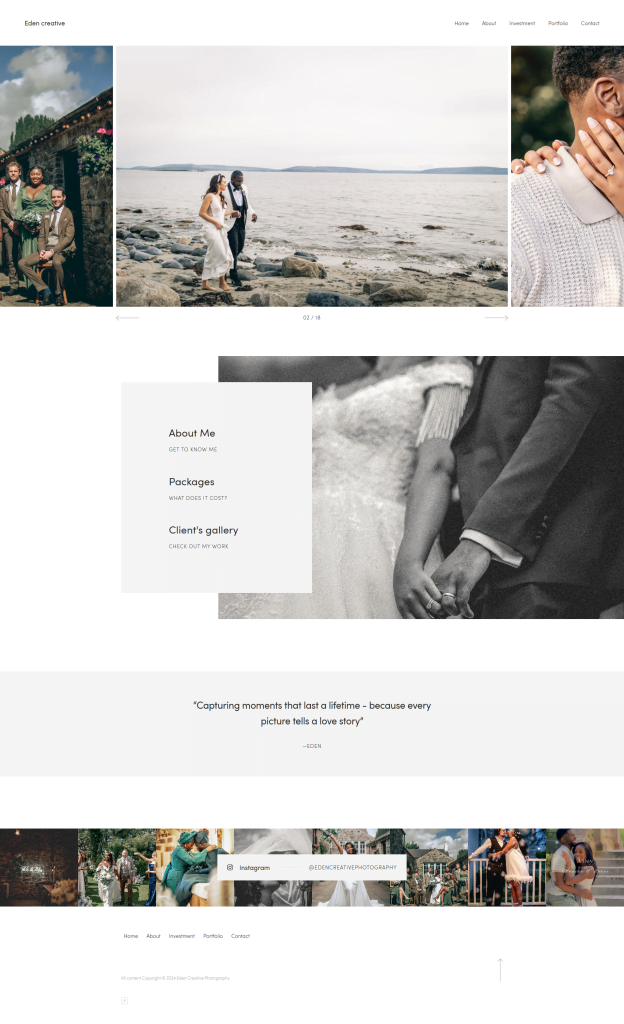 Web Development By W3Inventor Eden Creative Photography