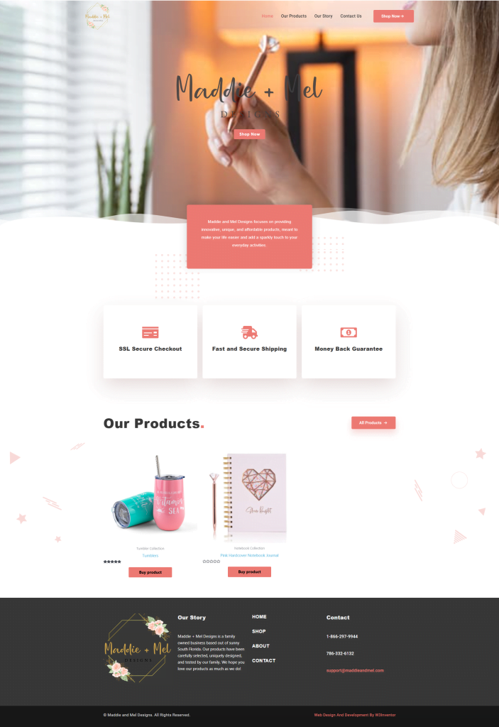 Web Development By W3Inventor Maddie + Mel Designs