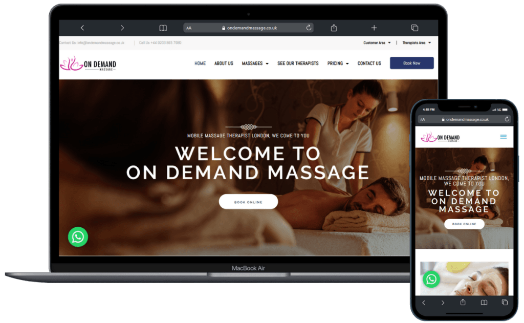W3Inventor Digital Solution Web Development for Mobile Massage Businesses in UK