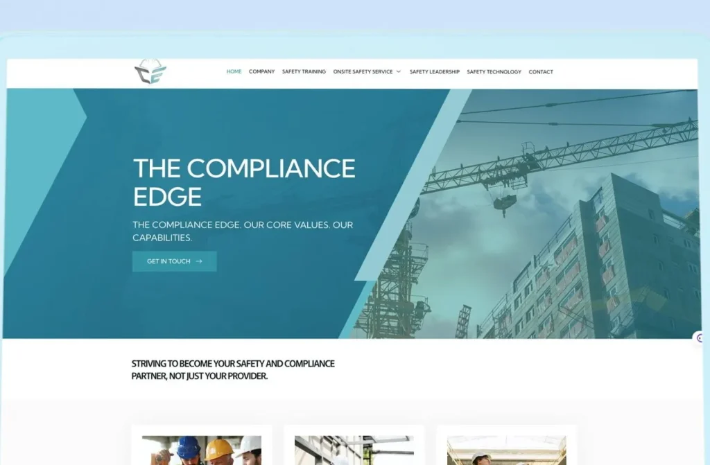 The Compliance Edge website — detail view