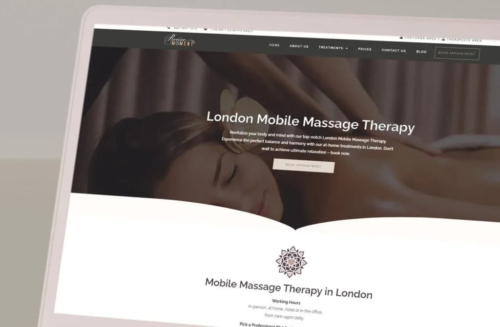 Revive Moment website — detail view