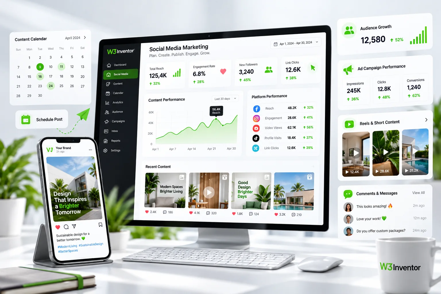 W3Inventor Social Marketing Dashboard